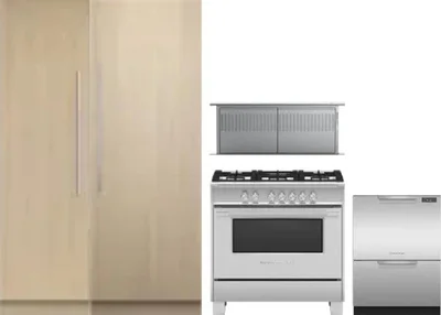5 Piece Package Includes Refrigerator, Freezer, Range, Hood And Dishwasher